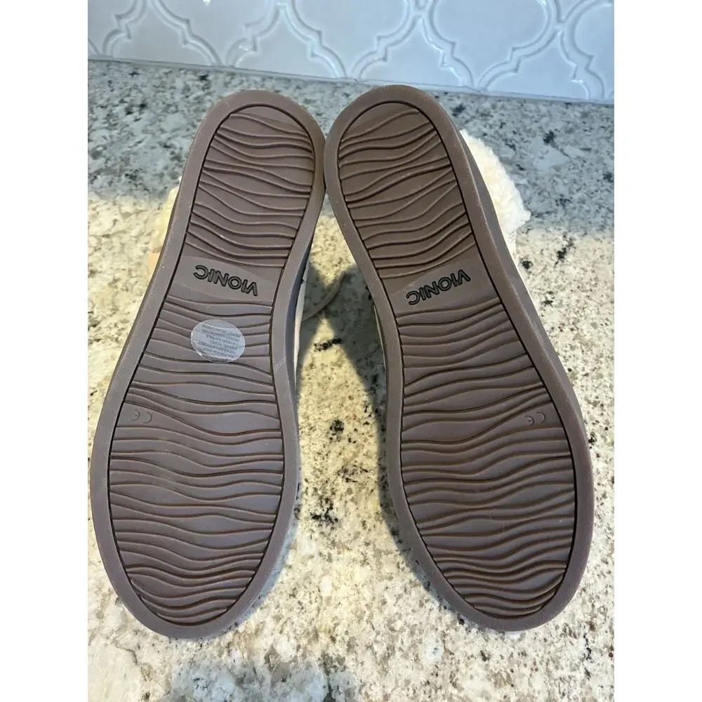 Vionic Women’s Size 8 Oak Lac-up Ankle Boots Splendid Suede Fur Sand Color - Picture 7 of 9